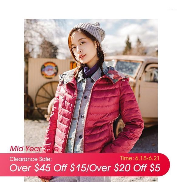 

inman spring autumn hooded loose casual short coat women down jacket1, Black