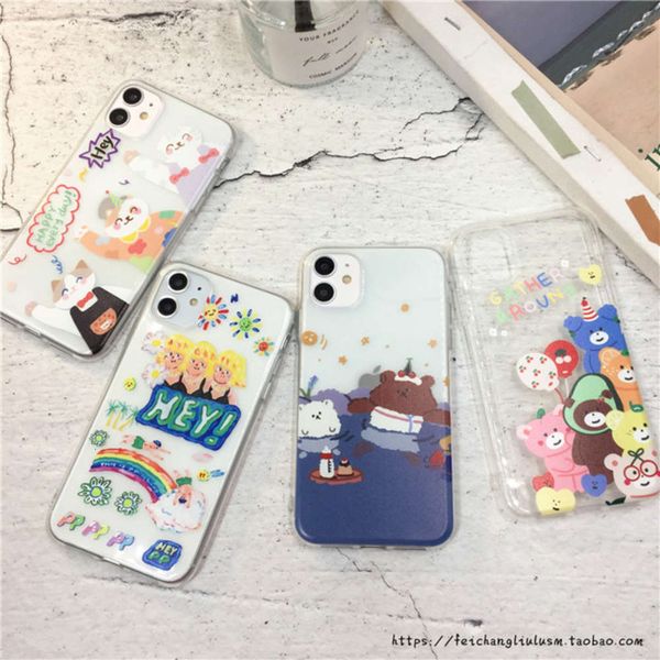 

korean style holiday oil painting for 12 11pro xsmax xr / 78plus mobile phone case 6s