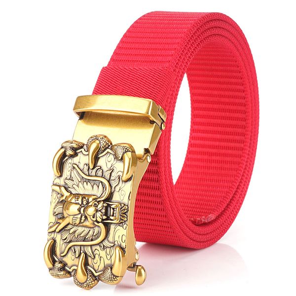 

2020 new fashion automatic buckle canvas belt multi-color optional choice leisure belt for young men and women, Black;brown