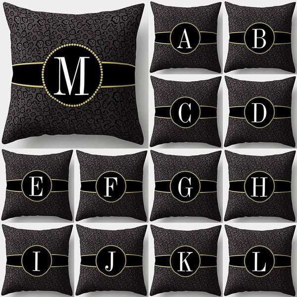 

cushion/decorative pillow leopard print alphabet letter decorative cushion cover polyester throw pillowcase 45*45cm sofa home pillowcover 41