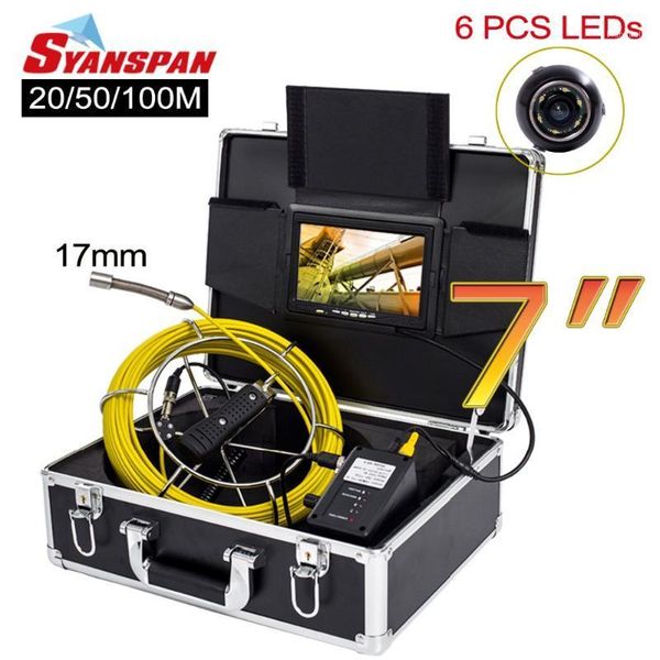 

syanspan 7" monitor 20/50/100m pipe inspection video camera,ip68 1000tvl drain sewer pipeline industrial endoscope system 17mm1