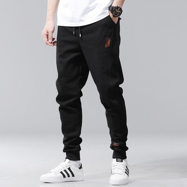 

r31zq pure cotton casual sports sports casual men's narrow are versatile tight mouth and leg binding men's pants tie feet leg feet, Blue