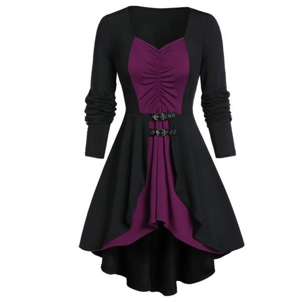 

color block waist irregular halloween 2019 drs, Black;gray