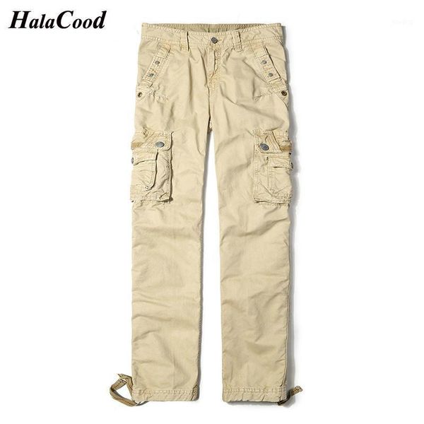 

cargo pants men cotton multi pockets tactical mens pants streetwear straight slacks outwear long trousers male 29-401, Black