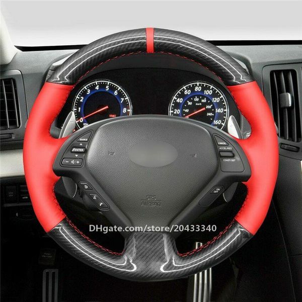 

black pu carbon fiber steering wheel cover for infiniti g37 g25 g35 ex ex35 ex37
