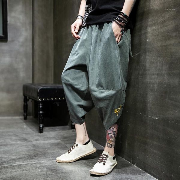 

2020 man sweatpants streetwear casual calf-length hip hop mens cargo pants1, Black