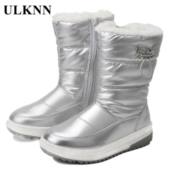 

ulknn 2020 new winter kids boots for girls comfortable keep warm snow boots boys children girls shoes chaussure enfant, Black;grey