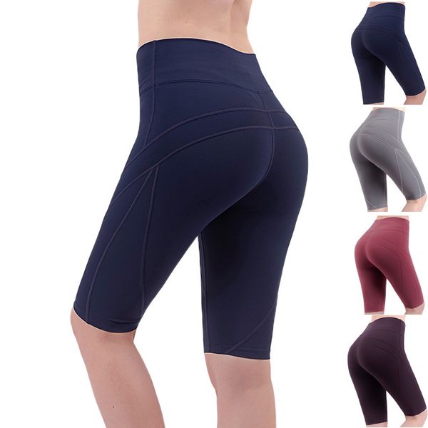 

new high waist and hip yoga shorts women's elastic tight fast drying pants, White;black