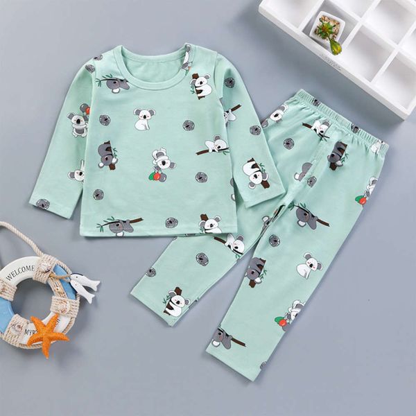 

trousers lycra and autumn cartoon cloth underwear suit boys girls pajamas children's home wear, Blue;red