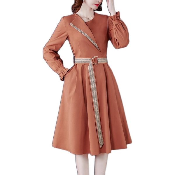 

fashion asymmetric splicing square collar mid-length dress, Black;pink