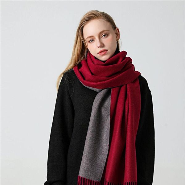 

scarves 2021 winter long scarf women thick warm shawls wraps lady solid fashion tassels blanket, Blue;gray