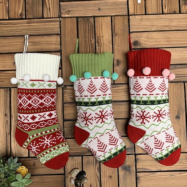 

christmas decorations 3 pcs traditional stockings snowflake party gift for
