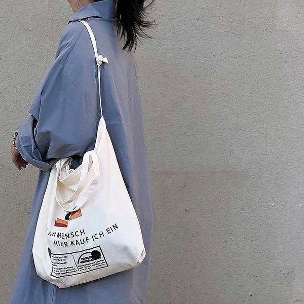 

tiktok korean simple harajuku crossbody bag brand new all-match shoulder canvas messenger bag women large wholesale s56h