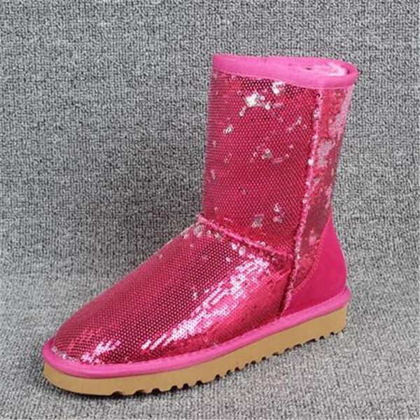 

2021 shoes woman winter boots women shoes zapato mujer buty leather ankle snow boots fashion australia rain metallic fashion bot, Black