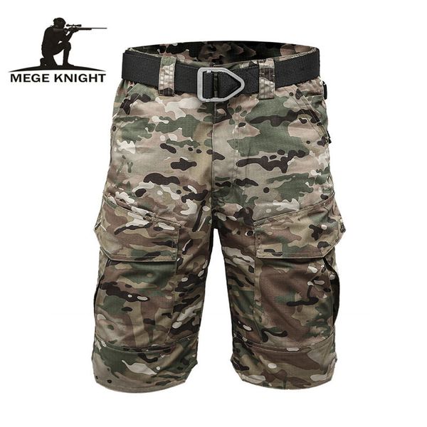 

mege knight brand tactical men military camouflage short multi pocket summer breathable quick-dry male casual short pants 1027, White;black