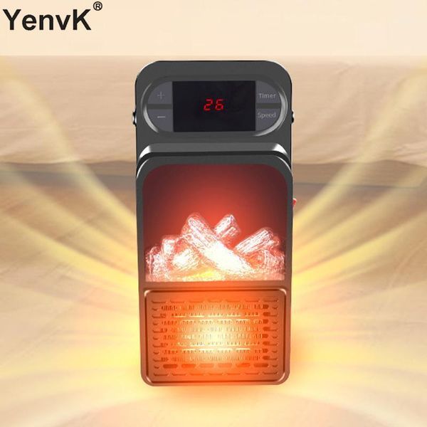 

900w handy flame heater electric space heating with remote control warmer fan blower radiator wall-outlet heater for room1