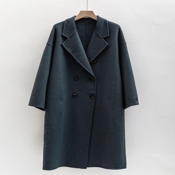 

2020 wool winter single maxi autumn breasted coat kxhhl, Black