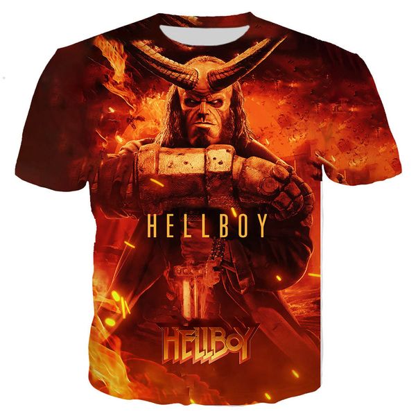 

movie hellboy shaman king 3d print shirts horror oversized funny men clothing