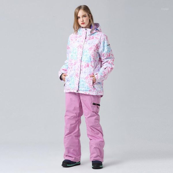 

skiing jackets 2021 women ski suit outdoor sports snowboard jacket waterproof set warm windproof winter clothing overalls snow pants1