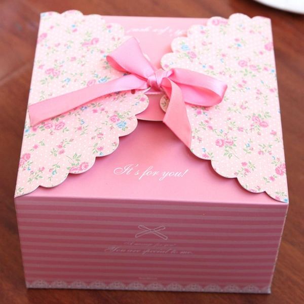 

5pcs wedding candy box jewelry gift case pouch favor sweets chocolates box turquoise square with silk ribbon
