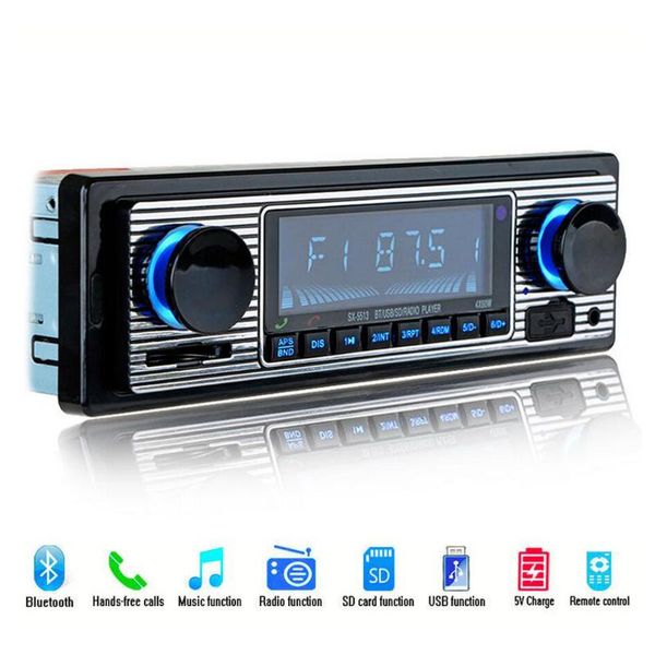 

new 12v car radio player bluetooth stereo fm mp3 usb sd aux audio auto electronics autoradio 1 din oto teypleri radio para carro
