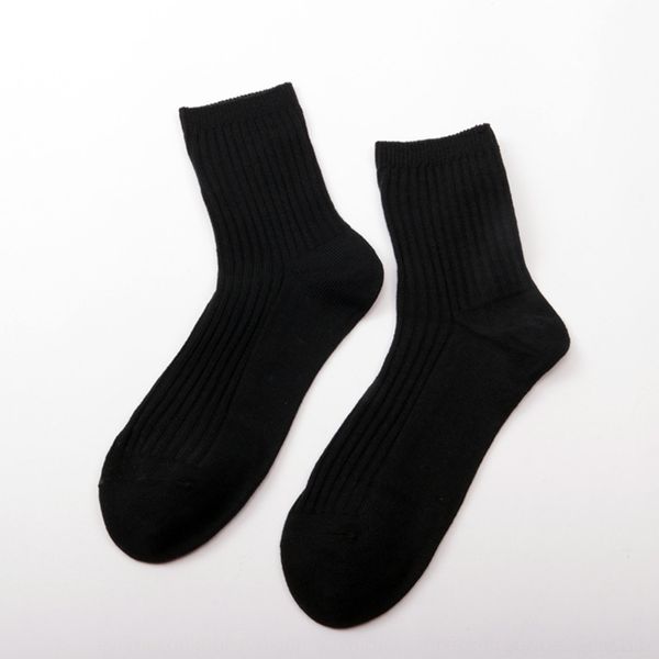 

4vst9 love men's double-needle deodorant mid-high business waist cotton color casual men's tube double syringe sports socks tube w, Black
