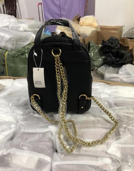 

fashion quality chain shoulder straps backpack designer 2018 fashion women lady black pu leather bag charms