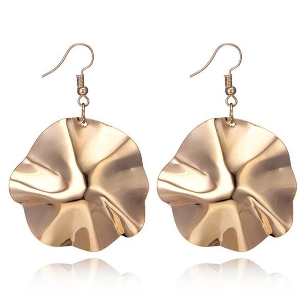 

2020 personality creative geometric shape fashion trend exaggerated earrings large circle ring retro women's metal earrings, Silver