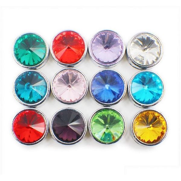 

12pcs 8mm round birthstone slide charms bead jewelry finding diy 8mm pet dog tag collar belts wristband tpdet, Silver