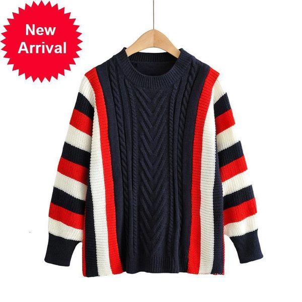 

high 2021 new quality track winter striped women embroidered nightgown casual knits fashion designer clothes a8sy, White;black