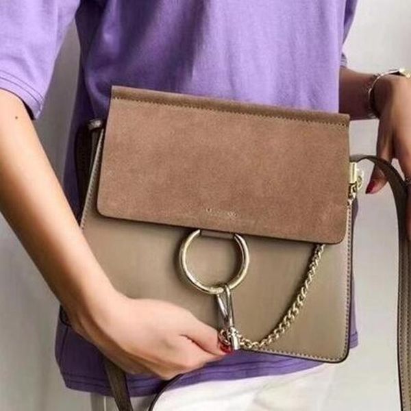 

classic circle new suede ladys ring chain handbag shoulder bags women flap chain bag crossbody bag lady handbags messenger purse et3v1 qynf