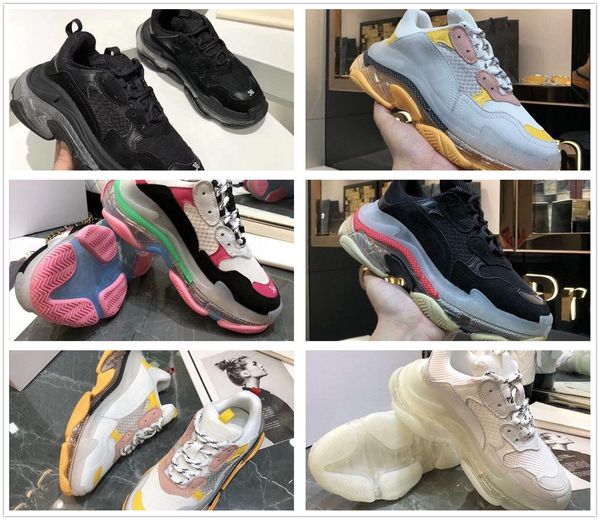 

triple-s men lacing-up low outdoor flat shoe women height bowling shoes increasing casual sneaker with black stretchy sole