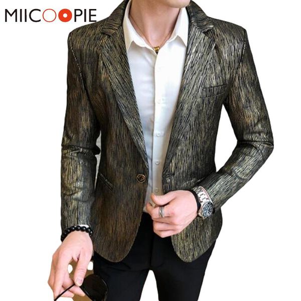 

2021 new shiny striped mens blazer jacket nightclub stage slim fit mens brand blazers wedding single breasted male suit coats, White;black