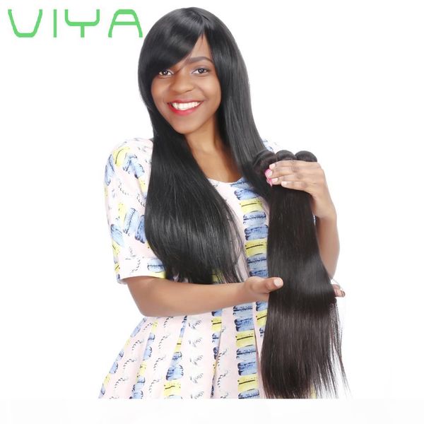 

9a unprocessed virgin brazilian hair 3 bundles with closure 100% silky straight hair weave with lace closure hair bundles with closure, Black;brown