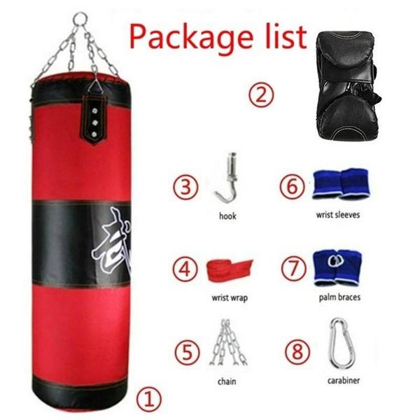 

8pcs/set fitness training boxing punching bag sport kick hanging sandbag hanging canvas boxing punching bag
