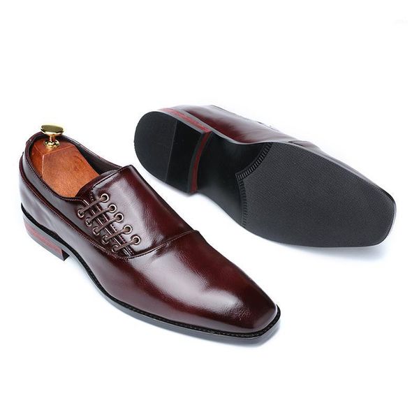 

dress shoes men wedding classical style business for leather fashion design men's big size 37-48, Black