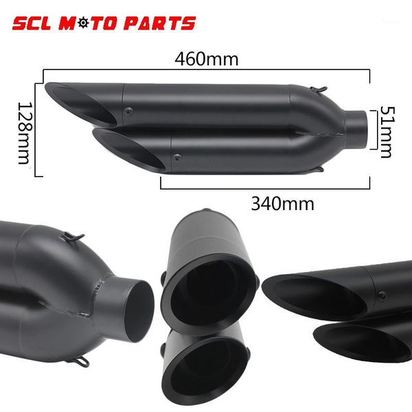 

motorcycle exhaust system alconstar-motorcycle universal two holes carbon steel motorbike muffler pipe for motorbikes escape1