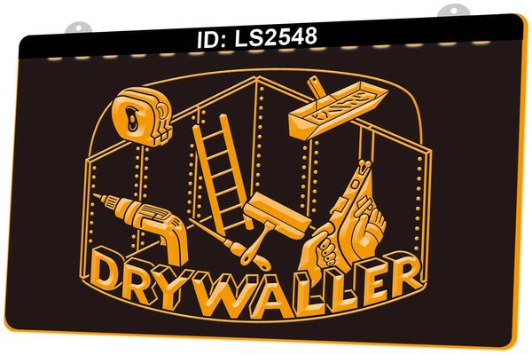 LS2548 Dry Waller Tools 3D-Gravur LED-Lichtschild Großhandel Einzelhandel