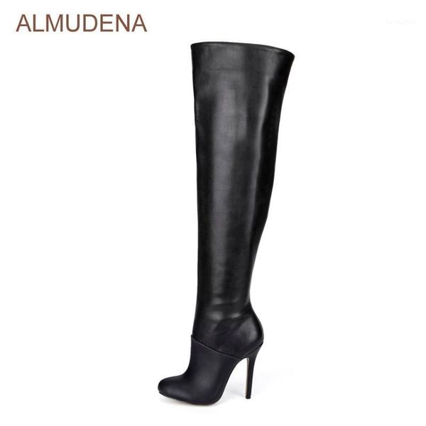 

almudena celebrity black long boots size zipped thin high heel dress boots patchwork stage gladiator outdoor chic shoes1
