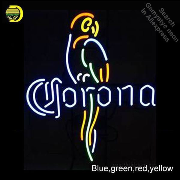 

coron parrot neon light sign glass tube handcraft beer bar pub wall light signs lampara neon personalized lamp neon light wall