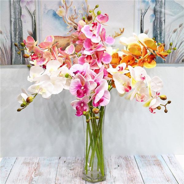 

2 fork 3d print butterfly orchid green plastic idyllic country fake flower table interior decoration artificial flower1