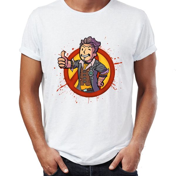 

мужская футболка borderlands vault boy fallout забавный кроссовер удивительный произведение рисования печатных tee спорта толстовка с капюшо