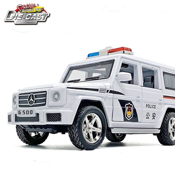

diecast benz g500 police car, metal toys for kids, boys gift with functionsq1221