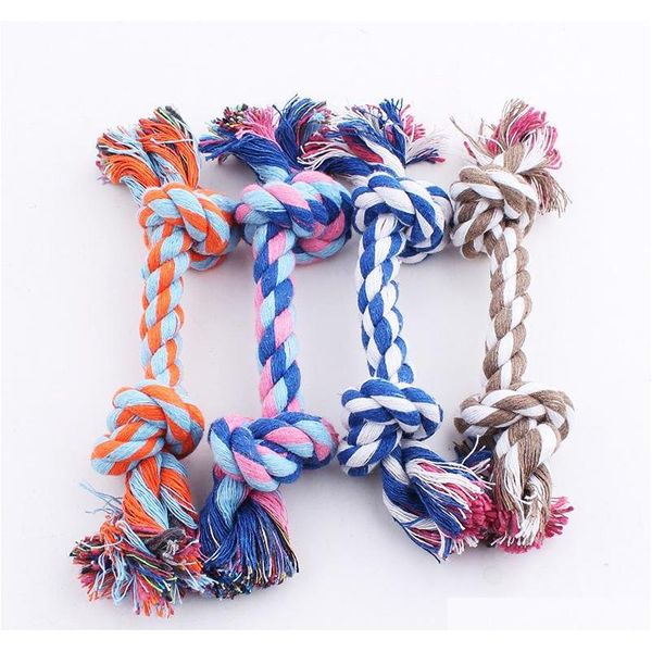 

pet toy cotton braided bone rope double knot cotton rope trumpet chew knot for dog shipping fnn9i