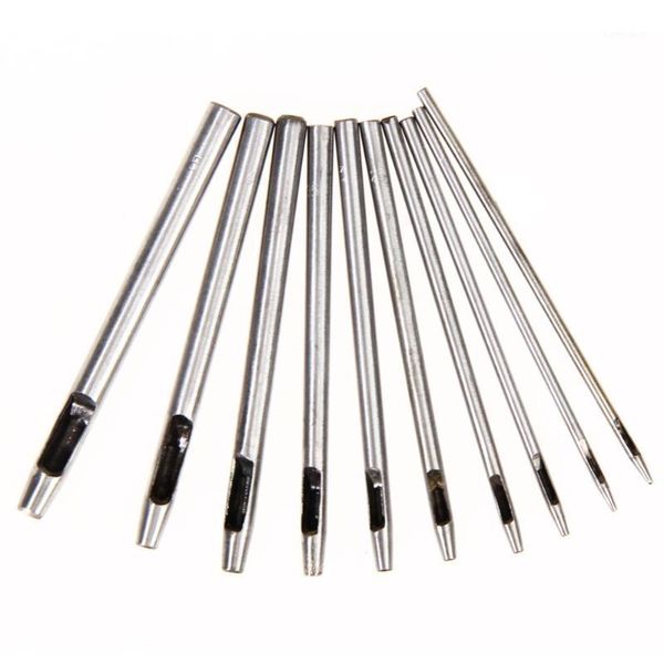 

sewing notions & tools 10pcs leather punch leathercraft 0.5mm-5mm hole craft set hollow puncher belt for clothing canvas1, Black