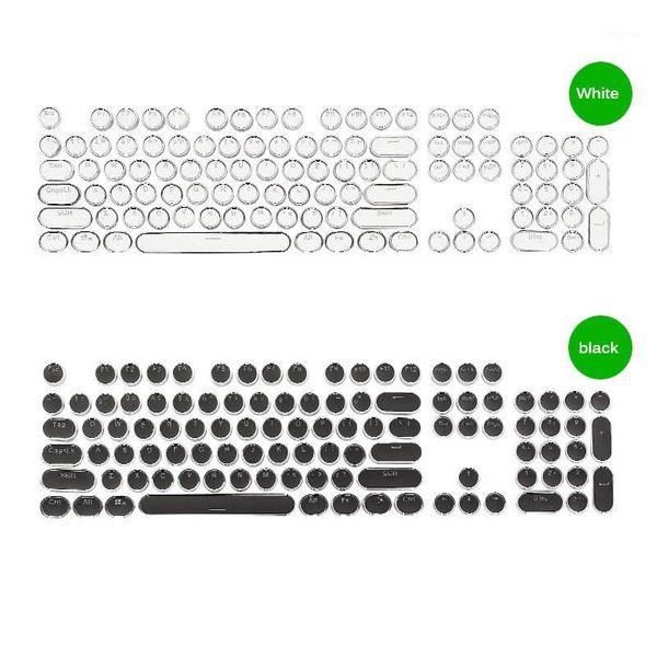

keyboards mechanical keycaps with fancy led gaming keyboard steampunk typewriter round key cap 104 keys for backlit classy player stylized1