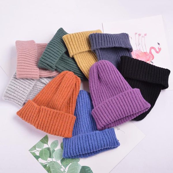 

beanie/skull caps beanies women 2021 solid knitted warm soft trendy hats simple korean style womens wool casual elegant all-match beanie, Blue;gray