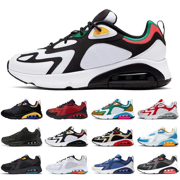 

200 warriors 200s men running shoes triple black rasta university red mystic green mens trainers sports sneakers runners size 40-45
