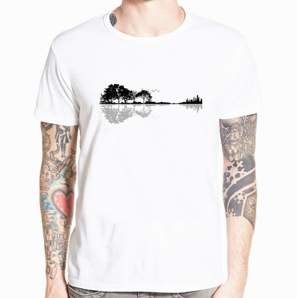 

novelty nature guitar fashion style music instrument tree silhouette ukulele guitar shape streetwear hooded sweatshirt hoodie men t shirt