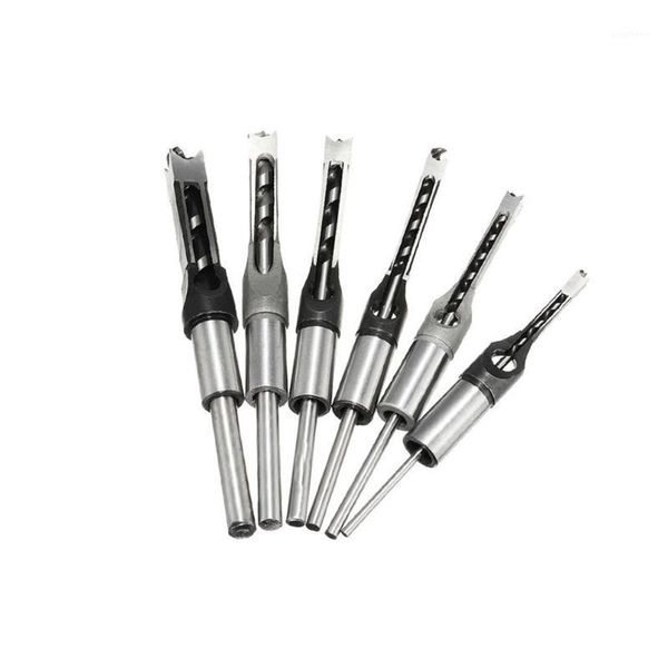 

waerta 6pcs square hole saw drill bit auger mortising chisel 1/4 5/16 3/8 1/2 9/16 5/8"1